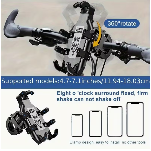 Motorcycle Phone Mount – Anti-Shake Wolf Edition