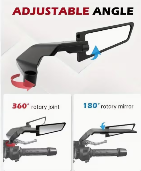 Ultra-Thin 360° Adjustable Rearview Mirror Set – 2pcs Aluminum Alloy