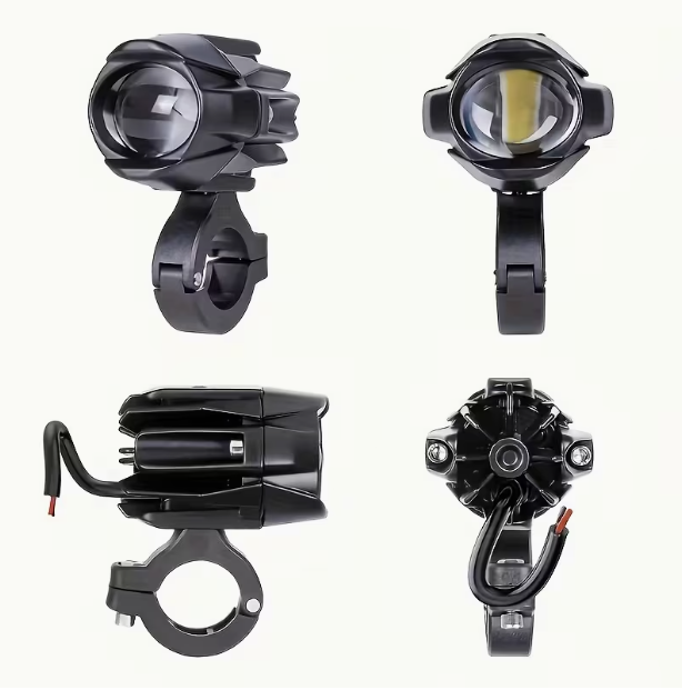 Dual Color LED Auxiliary Lights – Mini Motorcycle Spotlights (2pcs)