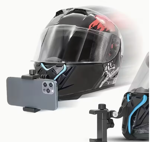 Motorcycle Helmet Camera & Phone Mount Bracket – GoPro & Smartphone Compatible
