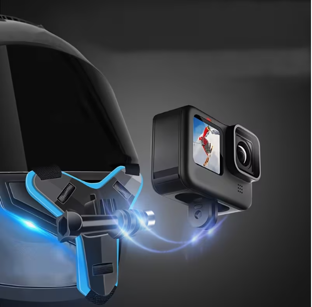 Motorcycle Helmet Camera & Phone Mount Bracket – GoPro & Smartphone Compatible