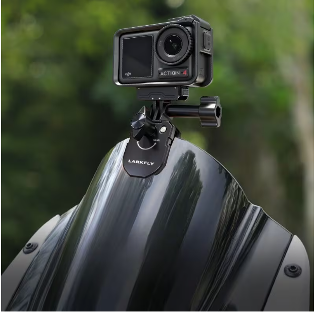 Motorcycle Windshield Camera Mount – Aluminum Alloy | DJI, GoPro, Insta360 Compatible