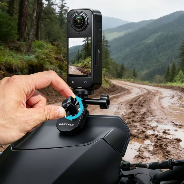 Motorcycle Windshield Camera Mount – Aluminum Alloy | DJI, GoPro, Insta360 Compatible