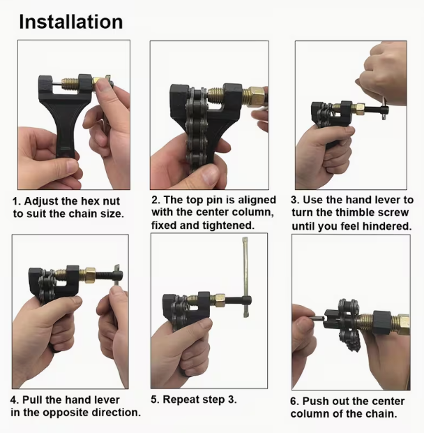 Universal Chain Breaker Tool – Heavy Duty #420-#530 Chain Link Removal Tool